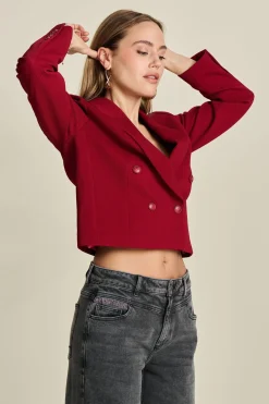 POM Amsterdam BLAZER Short Burgundy Red Sale
