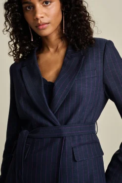 POM Amsterdam BLAZER Striped Midnight Blue New