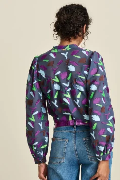 POM Amsterdam BLOUSE Featherfest Blue Best
