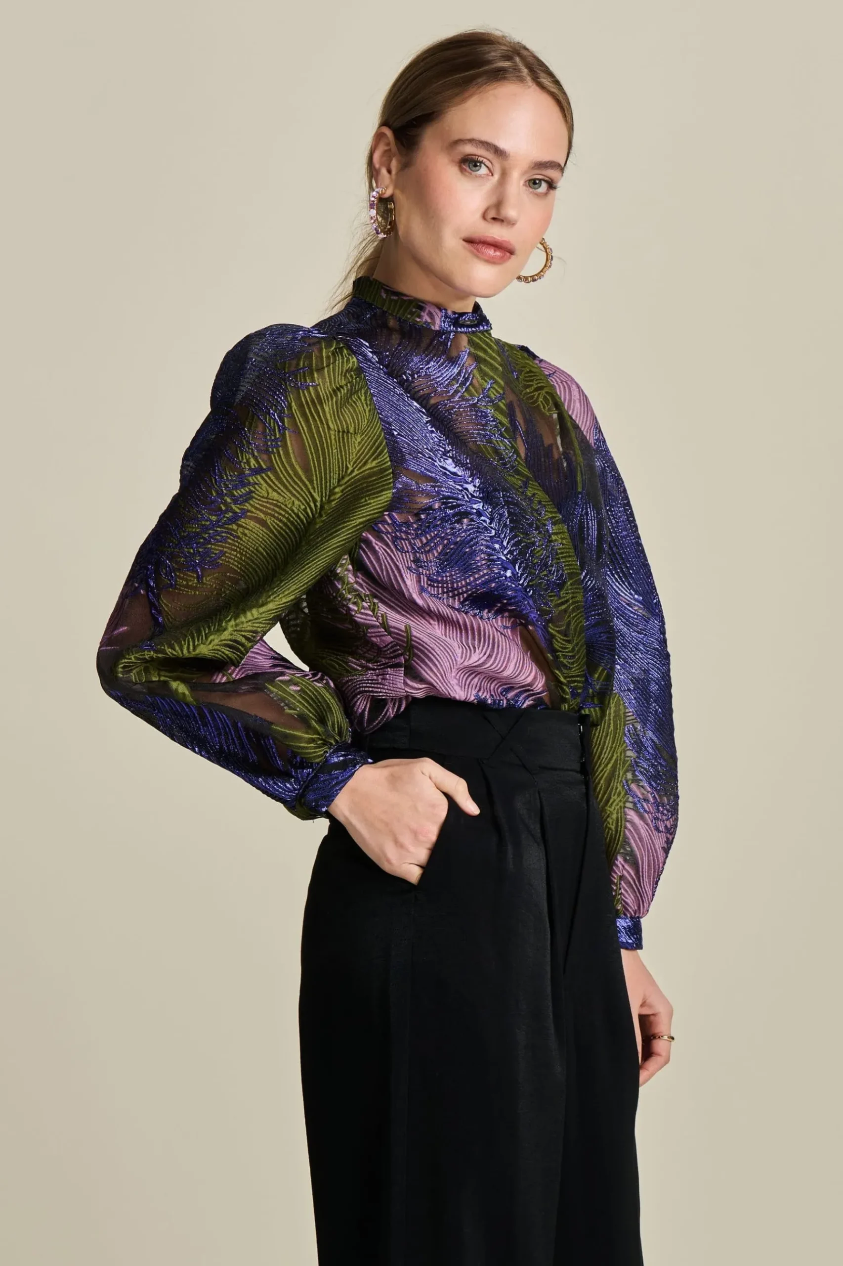 POM Amsterdam BLOUSE Festive Feathers Online