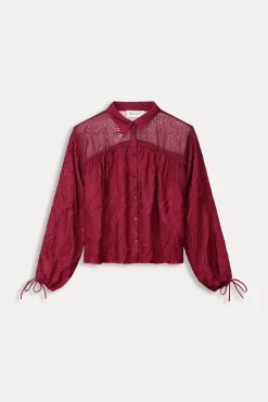 POM Amsterdam BLOUSE Jacquard Burgundy Red