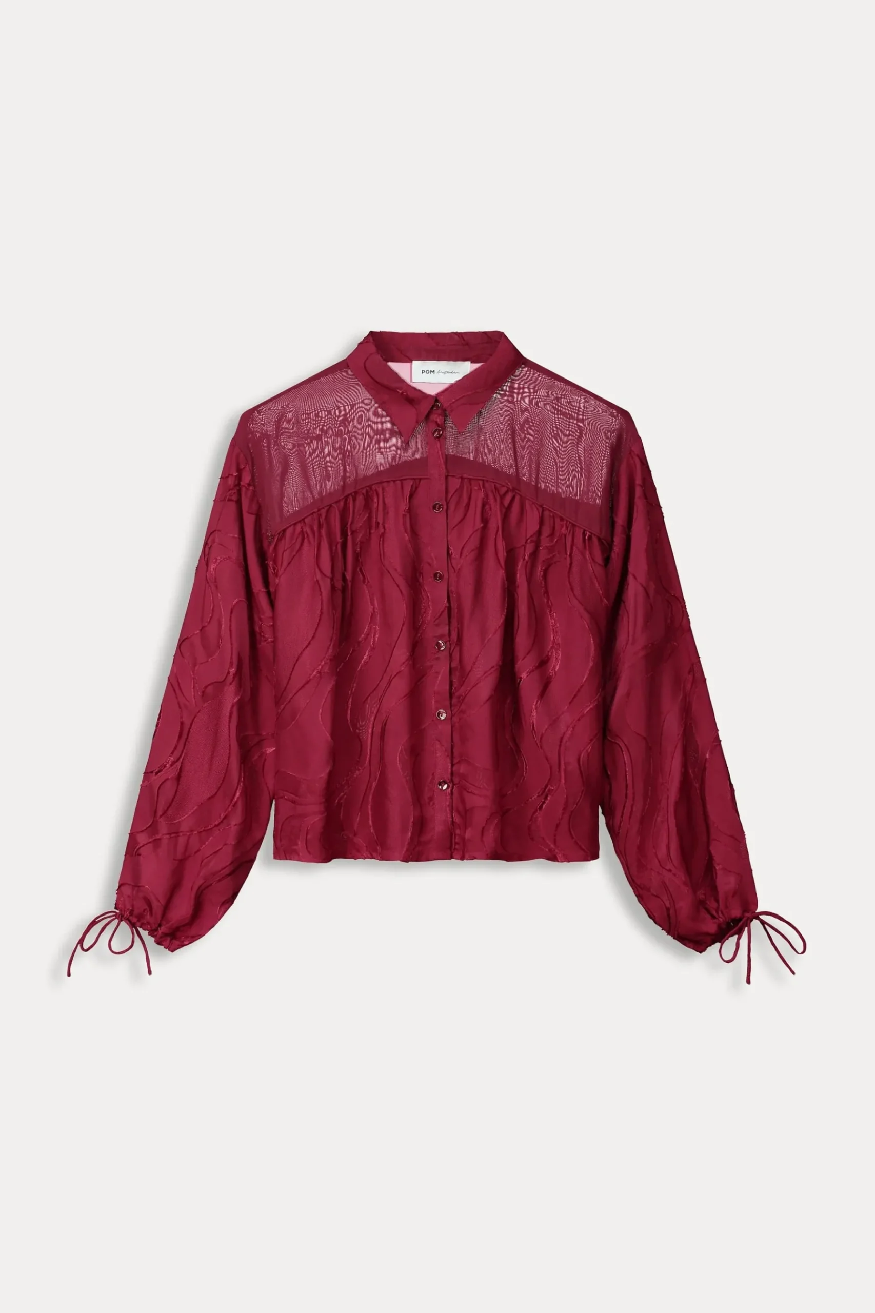 POM Amsterdam BLOUSE Jacquard Burgundy Red