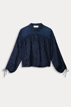 POM Amsterdam BLOUSE Jacquard Midnight Blue Best