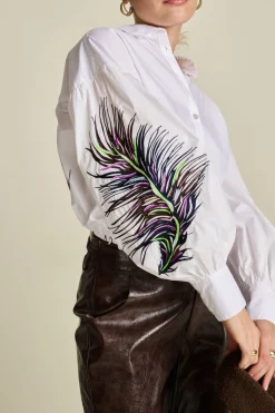 POM Amsterdam BLOUSE Maxime Feather White Hot
