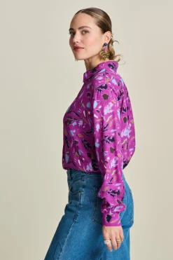 POM Amsterdam BLOUSE Milly Featherfest Cactus Pink
