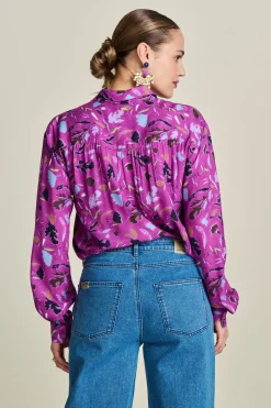 POM Amsterdam BLOUSE Milly Featherfest Cactus Pink