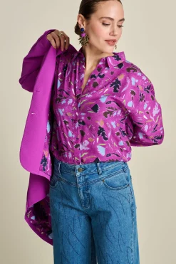 POM Amsterdam BLOUSE Milly Featherfest Cactus Pink