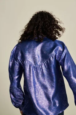 POM Amsterdam BLOUSE Violet Festive Blue Online