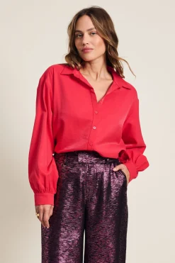 POM Amsterdam BLOUSE Violet Shimmer Vibrant Pink Online