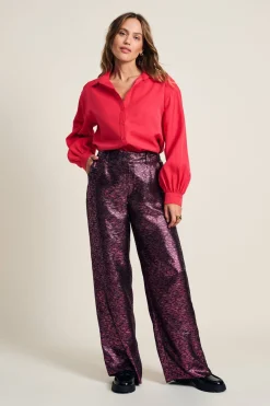 POM Amsterdam BLOUSE Violet Shimmer Vibrant Pink Online