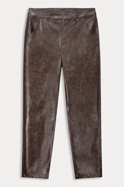 POM Amsterdam BROEK Faux Leather Brown New