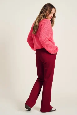 POM Amsterdam BROEK Flare Burgundy Red Online