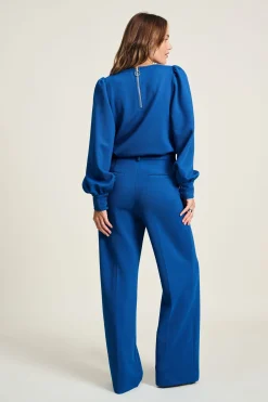 POM Amsterdam BROEK Wide Leg Mid Blue