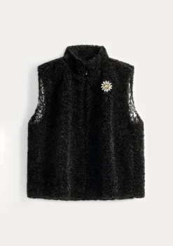 POM Amsterdam GILET Teddy Love Black