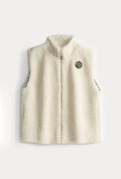 POM Amsterdam GILET Teddy Love Ecru Discount