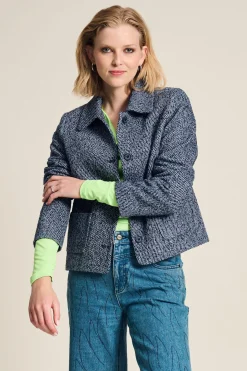 POM Amsterdam JACKET Tweed Blue New