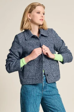 POM Amsterdam JACKET Tweed Blue New
