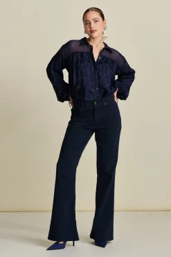 POM Amsterdam JEANS KATE Flare Washed Midnight Blue Online