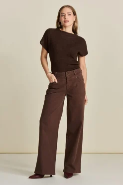 POM Amsterdam JEANS Wide Leg Washed Brown Hot