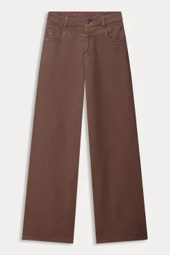 POM Amsterdam JEANS Wide Leg Washed Brown Hot