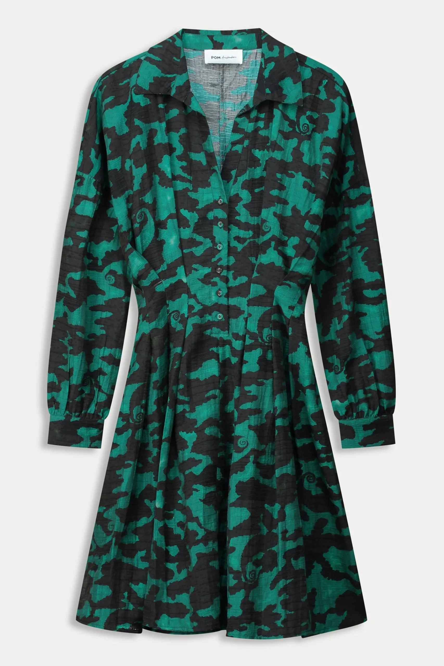 POM Amsterdam JURK Camo Teal Green Discount