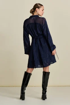 POM Amsterdam JURK Jacquard Midnight Blue Best
