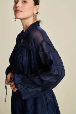 POM Amsterdam JURK Jacquard Midnight Blue Best