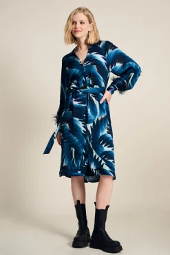 POM Amsterdam JURK Jada Feathers Blue Clearance