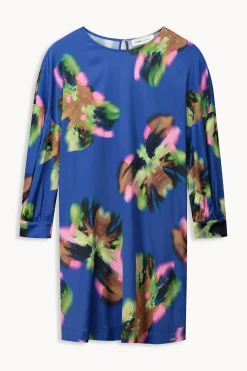 POM Amsterdam JURK Satin Butterfly Blue Best