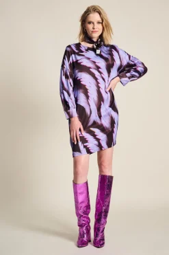 POM Amsterdam JURK Satin Feathers Brown
