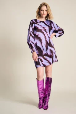 POM Amsterdam JURK Satin Feathers Brown