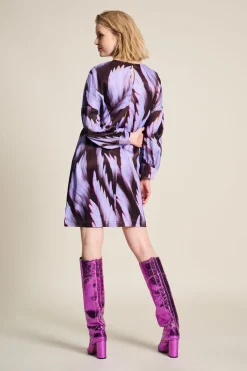 POM Amsterdam JURK Satin Feathers Brown