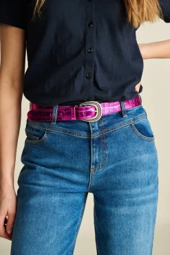 POM Amsterdam RIEM Metallic Fuchsia Croco Clearance