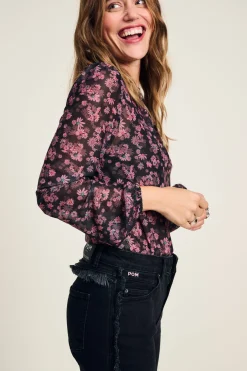 POM Amsterdam TOP Mesh Blooming Pink Discount