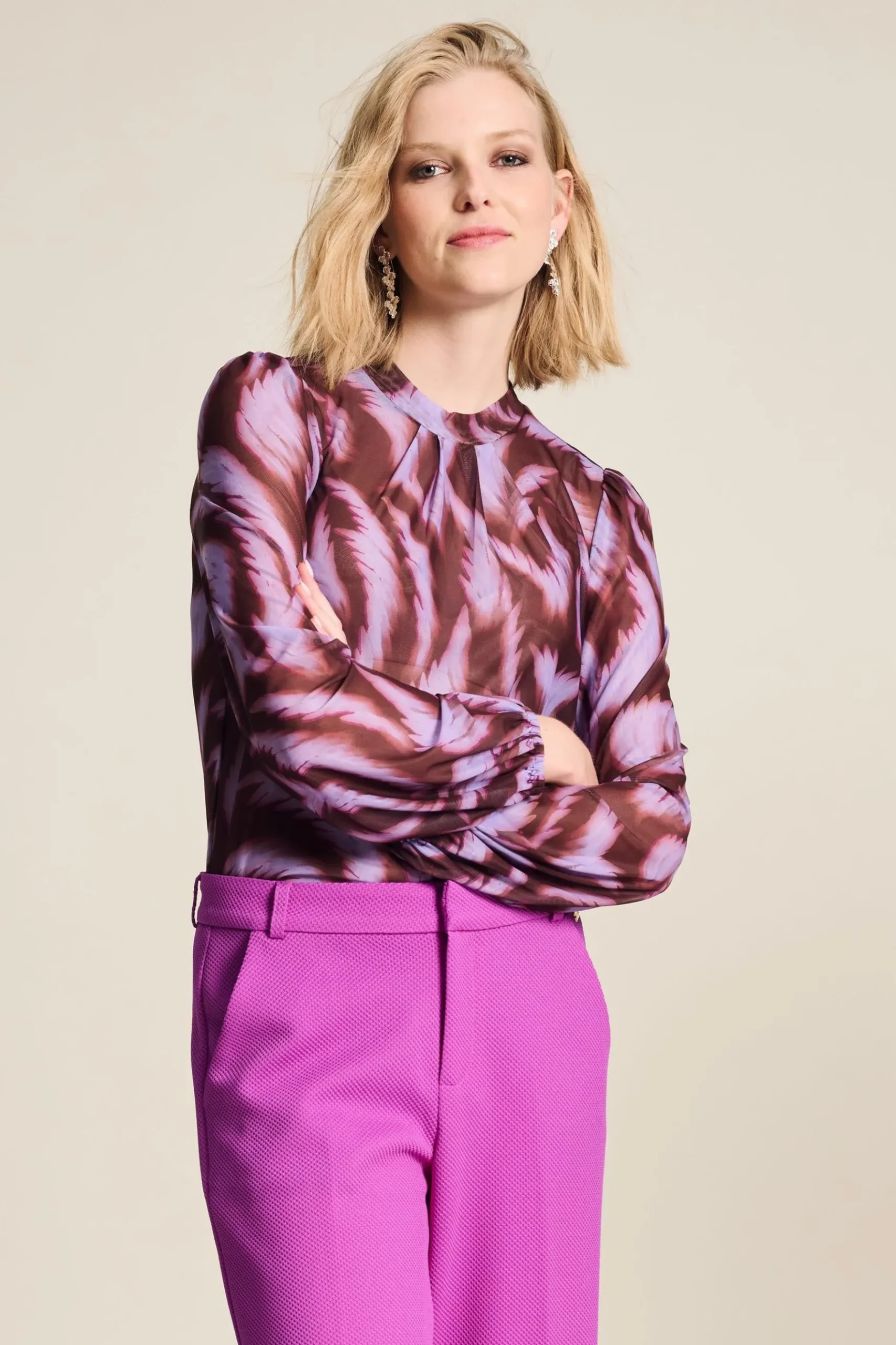 POM Amsterdam TOP Feathers Brown