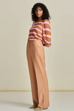 POM Amsterdam TRUI Striped Sugar Brown